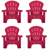 Garden Chairs - Red 4 Pack